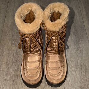 Wild Diva Brown Fur-Lined Winter Boots